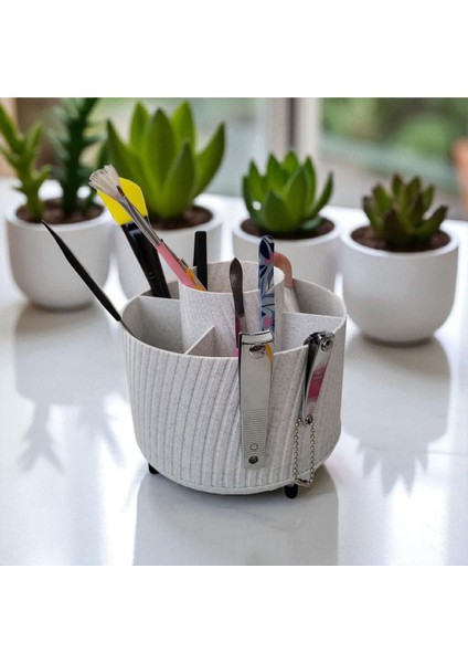 Şık Beyaz Makyaj Düzeni Organizeri, Pratik ve Estetik Saklama Çözümü