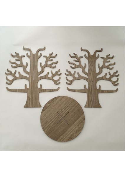 Kahverengi Ahşap Takı Ağacı, Kolye ve Küpe Standı, Makyaj ve Düzenleme Ürünü modelleri