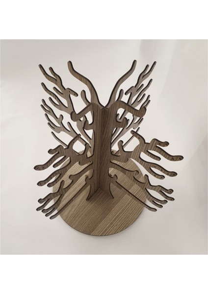 Kahverengi Ahşap Takı Ağacı, Kolye ve Küpe Standı, Makyaj ve Düzenleme Ürünü fırsatları