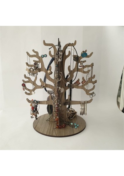 Kahverengi Ahşap Takı Ağacı, Kolye ve Küpe Standı, Makyaj ve Düzenleme Ürünü indirimleri