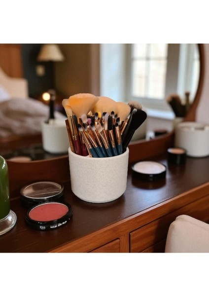 Beyaz Çok Gözlü Masaüstü Düzenleyici, Şık ve Kullanışlı Makyaj Fırça Organizeri fiyatları