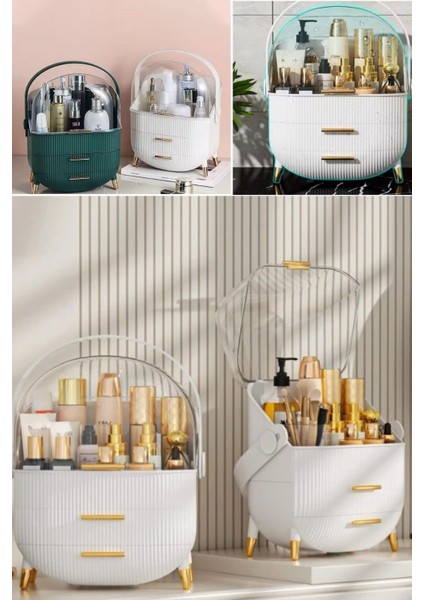 Şık Gri Toz Geçirmez Cilt ve Mücevher Düzenleyici Kutu, Yatak Odası Depolama