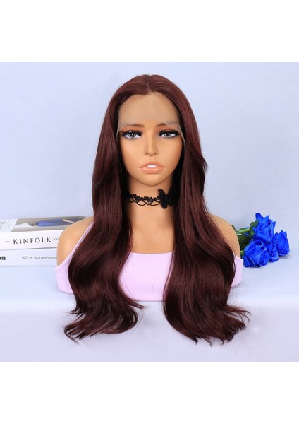 Kızıl Kahve Hafif Dalgalı Tül Peruk