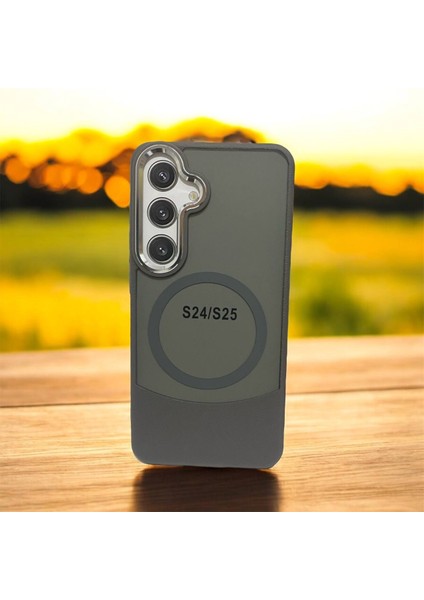 Samsung Galaxy S24/S25 Uyumlu Deri Görünümlü Kapak Magsafe Manyetik Kablosuz Şarj Telefon Kılıfı fiyatları