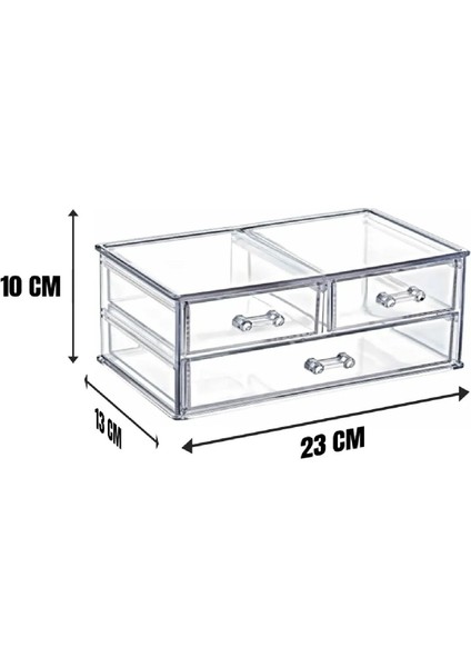 Beyaz 3 Gözlü Çekmeceli Düzenleyici Organizer - Şık ve Pratik Kutu fiyatları