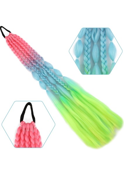 Bn ve Düz Salaş Örgülü Lastikli At Kuyruğu / ACM13