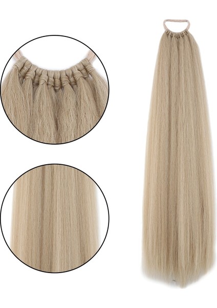 Lastik Tokalı At Kuyruğu Düz / Kumral Beyaz Platin Röfle