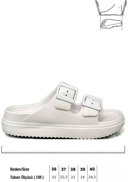 Çift Toka Hafif Eva Yazlık Plaj Terliği Havuz Terliği Lavabo Terliği Beyaz fiyatları
