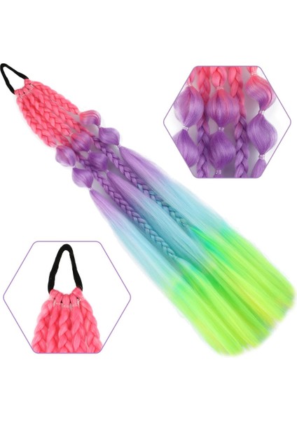 Bn ve Düz Salaş Örgülü Lastikli At Kuyruğu / ACM15