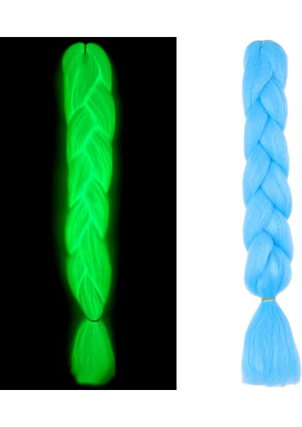 Fosforlu Neon Örgülük Saç 100 gr / Bebek Mavisi