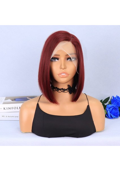 Kızıl Kısa Yan Tül Peruk