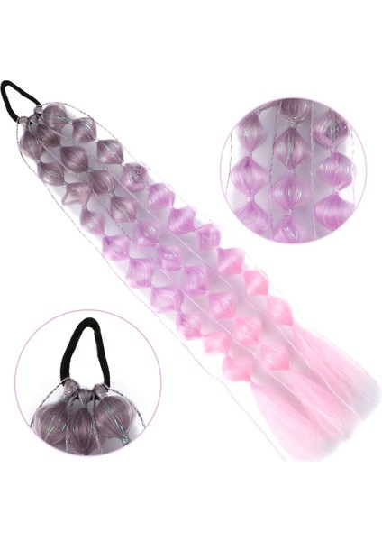 Bn Örgülü Simli Lastikli At Kuyruğu / ACM06