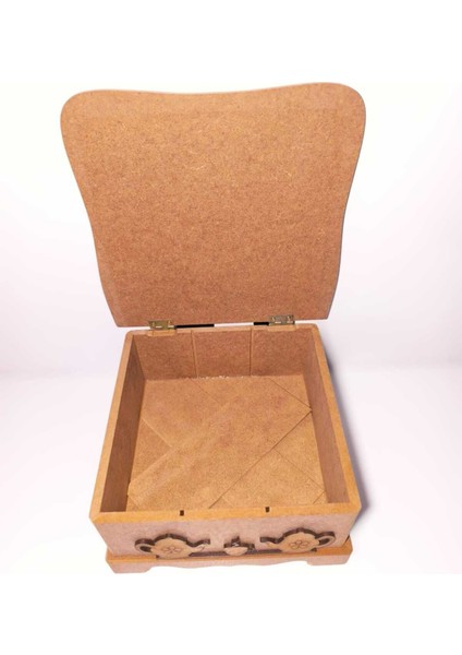 Ahşap Çok Amaçlı Boyanabilir Organizer Kutu Dekoratif Çaydanlık Takı Makyaj modelleri