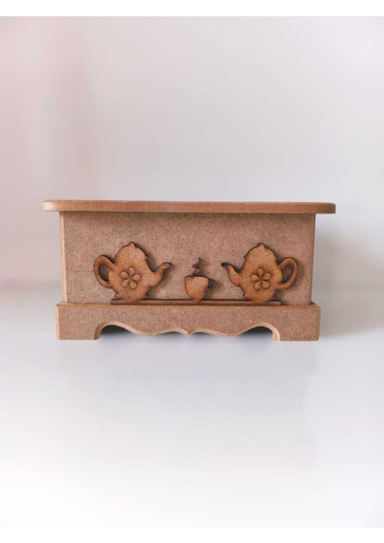 Ahşap Çok Amaçlı Boyanabilir Organizer Kutu Dekoratif Çaydanlık Takı Makyaj indirimleri