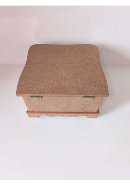 Ahşap Çok Amaçlı Boyanabilir Organizer Kutu Dekoratif Çaydanlık Takı Makyaj