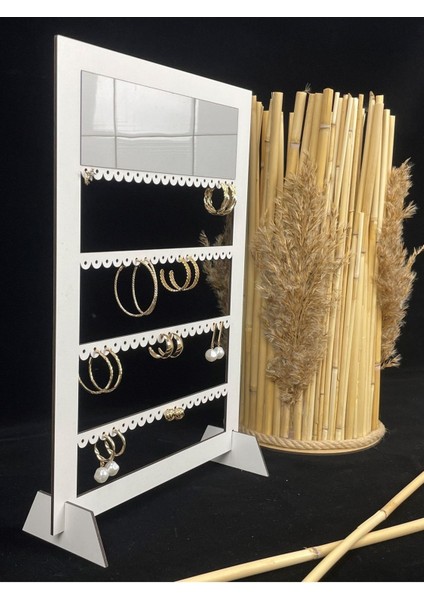 Ahşap Aynalı Küpe ve Takı Sergileme Standı, Şık ve Kullanışlı Tasarım indirimleri