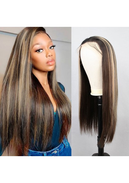 Kahverengi Balköpüğü Işıltılı Fiber Sentetik Düz Tül Peruk