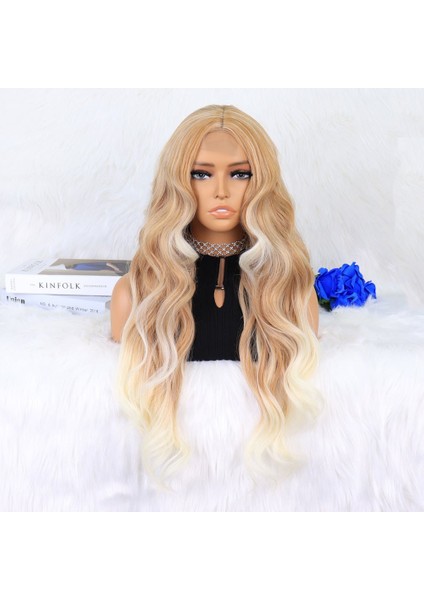 Balköpüğü Platin Röfleli Dalgalı Tül Peruk