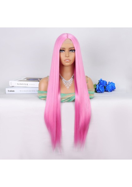 Pembe Ekstra Uzun Tül Peruk