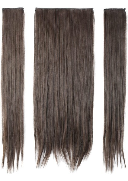 Fiber Sentetik Düz Yarım Ay + 2 Yan Çıt Çıt Açık Kahve