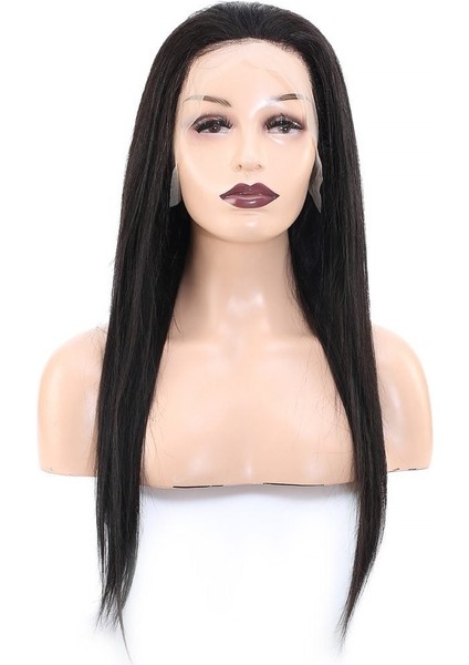 Front Lace Gerçek Tül Peruk Düz / Doğal / 60/65CM