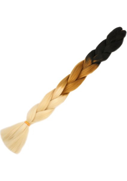 Afrika Örgüsü ve Rasta İçin Sentetik Ombreli Saç Siyah Karamel Platin
