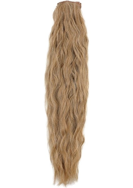 Fiber Sentetik Kabarık Dalgalı 8 Parça Çıt Çıt / Karamel Platin Röfleli