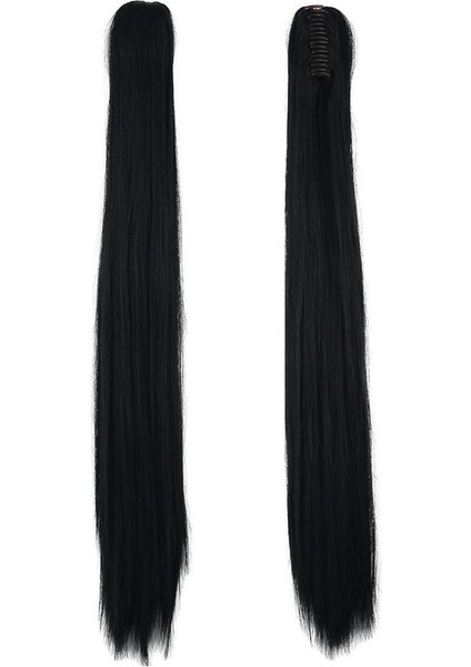 Tokalı Düz At Kuyruğu - Siyah