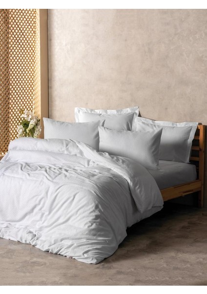 Plaid Çift Kişilik Nev Takımı Beyaz