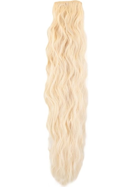 Fiber Sentetik Kabarık Dalgalı 8 Parça Çıt Çıt / Platin