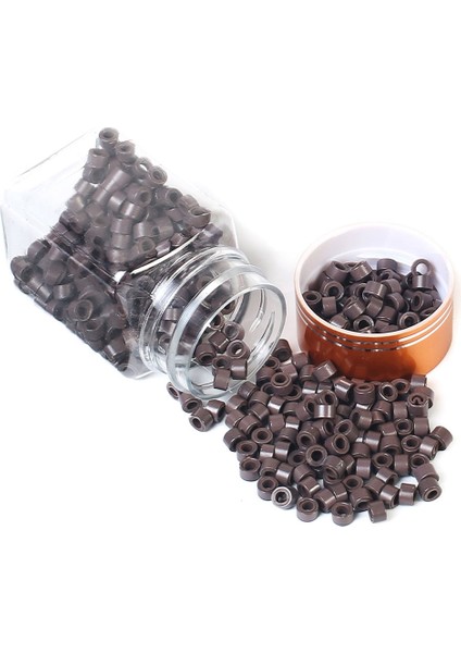 Silikonlu Saç Kaynak Boncuğu Açık Kahve