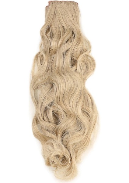 Fiber Sentetik Dalgalı 8 Parça Çıt Çıt / Kumral Beyaz Platin Röfleli