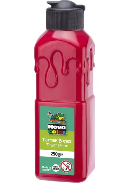 Kırmızı Parmak Boyası Nova Color 250 ml - Kolay Silinebilir
