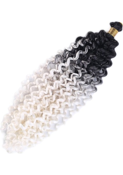 Afro Dalgası Saç Siyah Beyaz Ombreli