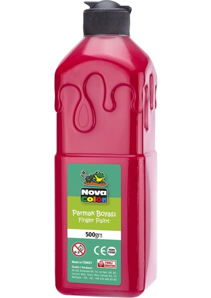 Kırmızı Parmak Boyası Nova Color 500 ml - Kolay Silinebilir