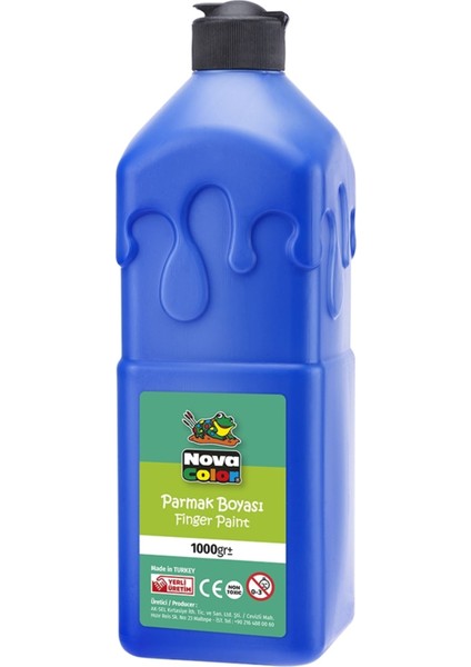 Mavi Parmak Boyası Nova Color 1000 ml - Kolay Silinebilir