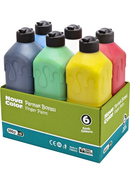 Parmak Boyası 6X500 ml Set - Kolay Silinebilir