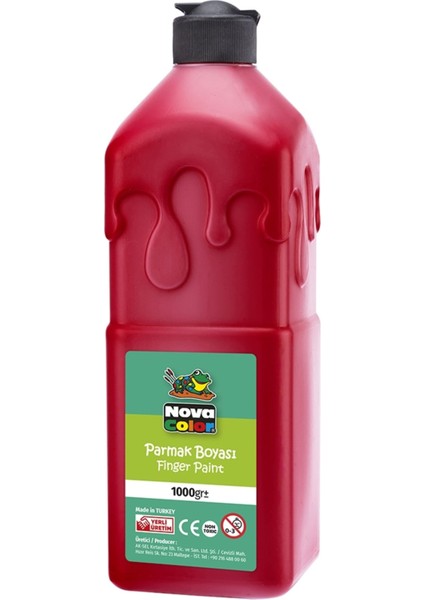 Kırmızı Parmak Boyası Nova Color 1000 ml - Kolay Silinebilir