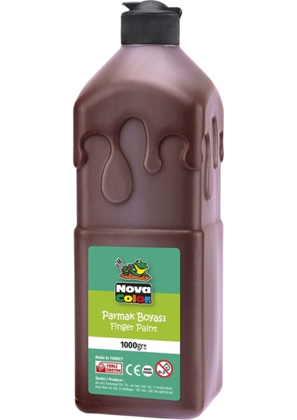 Kahverengi Parmak Boyası Nova Color 1000 ml - Kolay Silinebilir