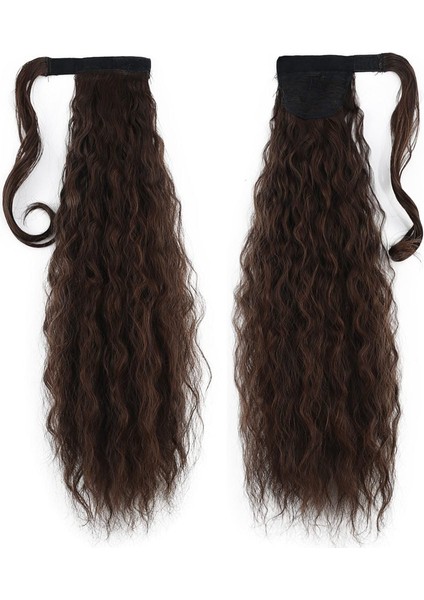 Bağlamalı Kabarık Dalgalı At Kuyruğu / Kahve Karamel