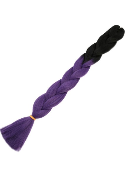 Afrika Örgüsü ve Rasta İçin Sentetik Ombreli Saç Siyah Küllü Mor