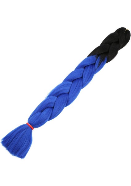 Afrika Örgüsü ve Rasta İçin Sentetik Ombreli Saç Siyah Koyu Mavi Ombreli