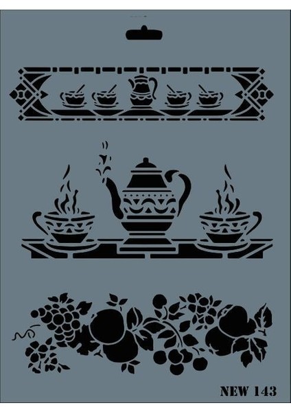 Rich New Seri N-143 Stencil 35X25 cm