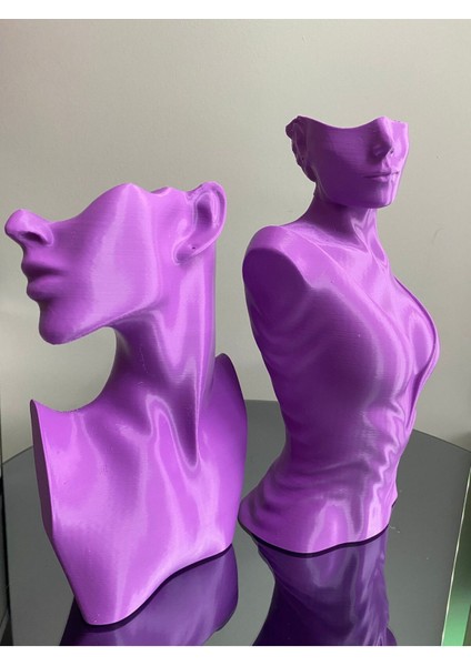 Mor Renk Dekoratif Takı Mankeni 2'li Set, Takı Teşhir ve Organizer, 30 ve 23 cm fiyatları