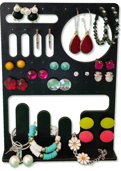 Siyah Dekoratif Takı Standı, Askılık ve Organizer, Şık ve Kullanışlı Tasarım