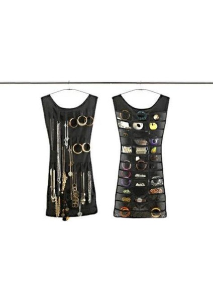 Elbise Şeklinde Takı Organizeri Siyah ve Beyaz, Şıklık ve Düzen Sağlar fiyatları