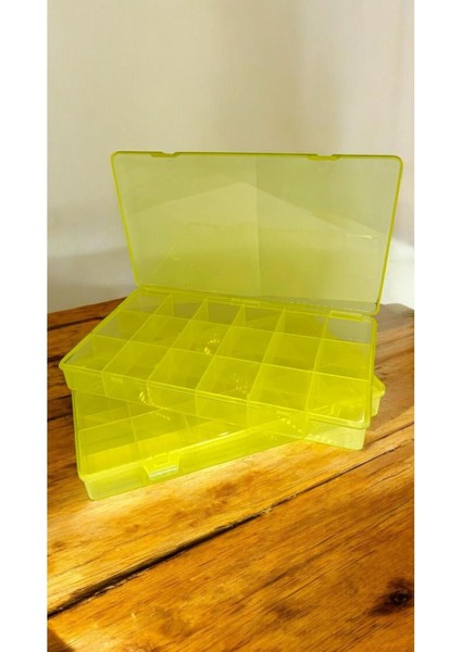 2 Adet Sarı 18 Bölmeli Kapaklı Balıkçı Kutusu Çapari ve Balık Malzemeleri Organizeri fiyatları