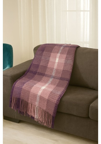 Pamuk Yumuşacık Desenli Ekose Skoç Battaniye 4 Mevsim Kamp Seyahat Battaniyesi