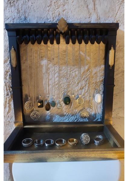 Şık Masaüstü Takı Organizatörü, Kolye, Yüzük, Küpe Standı, 21 cm Yükseklik, 19.5 cm Genişlik modelleri