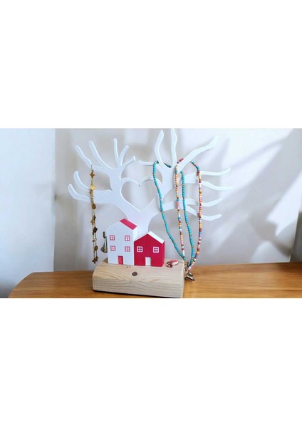 Ahşap Takı Organizer Kolye Askı Standı – Şık ve Pratik Saklama Çözümü